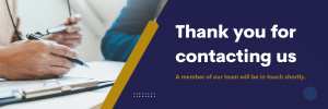 Thank you for contacting us banner